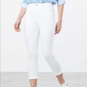 Joules Monroe bright white cropped skinny stretch jeans size 20
